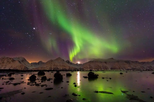 Aurora borealis in Djupvik, Norway. Image credit: flicker, cc
